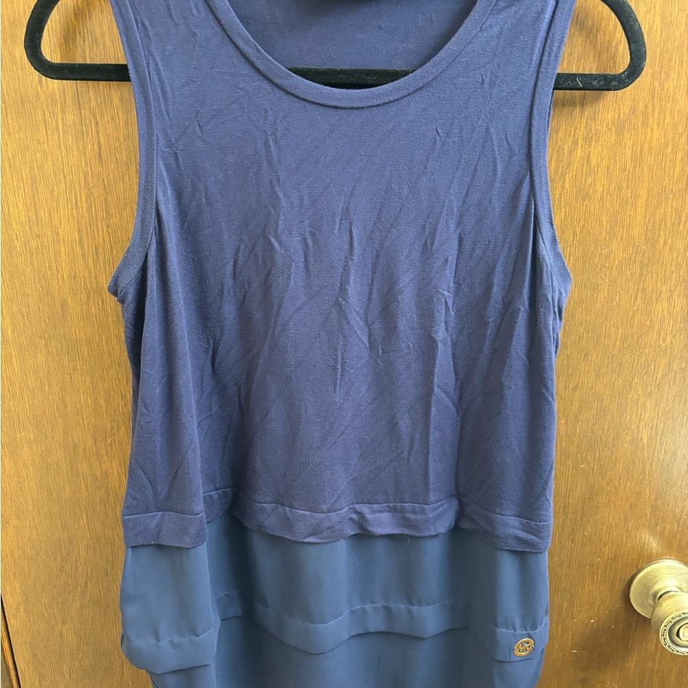 Michael Kors Deep Blue Layered Tank Top